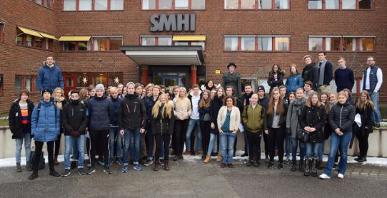 Naturvetenskapliga programmet vid Kunskapsgymnasiet i Norrköping besöker SMHI