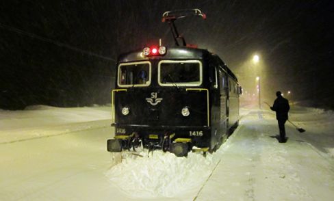 Järnvägsspår vintertid