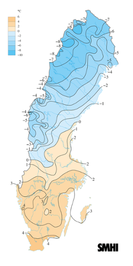 Månadsmedeltemperaturen under mars 2017.