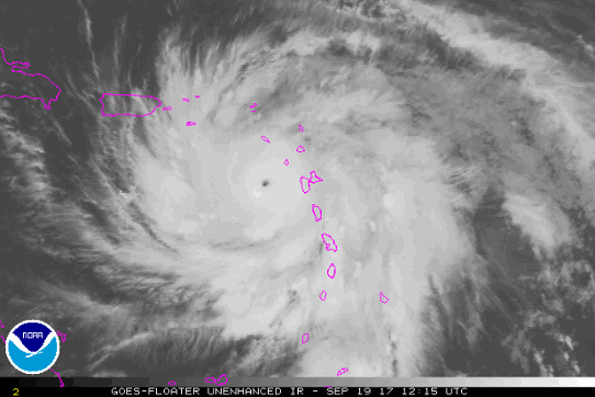 Satellitbild över orkanen Maria