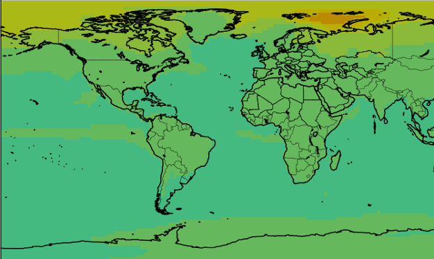 Map, climate scenario 1.5 degrees