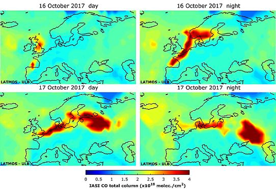 Kolmonoxid i atmosfären 16-17 oktober
