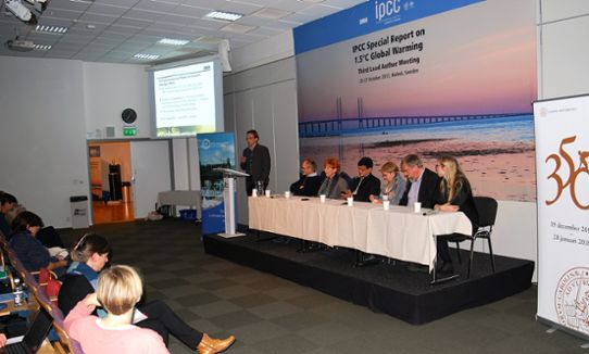 Bild från event på Lunds universitet, IPCC-möte i Malmö oktober 2017