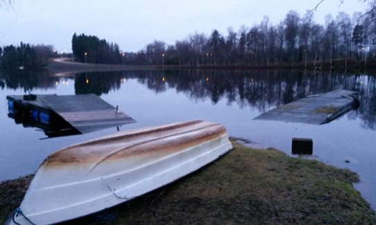  Mätstationen Rörvik vid sjön Allgunnen i Lagans avrinningsområde. 2018-01-05. 