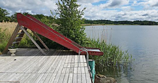 Low waterlevel in lake Roxen 2017