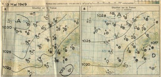 Exempel på observationer, Frankrike 13 maj 1949