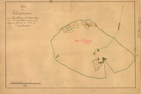 Karta över Kräckelbäcken 1854 (Lantmäterimyndigheternas arkiv, 20-MOJ-120)