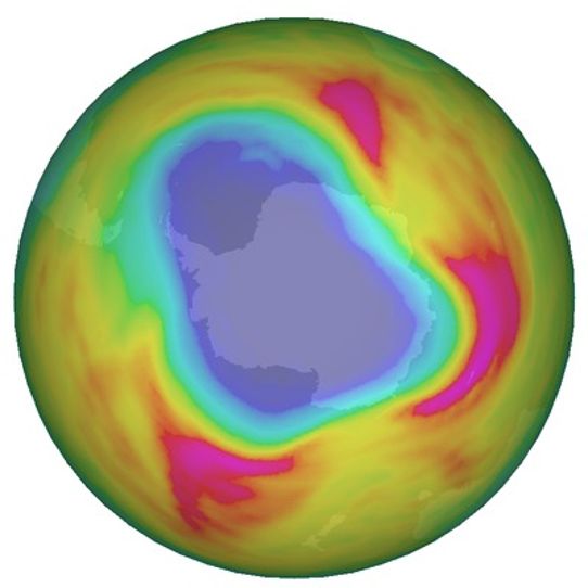 Ozonhålet över Antarktis 19 oktober 2018