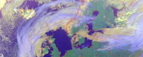 Satellitbild över norra europa