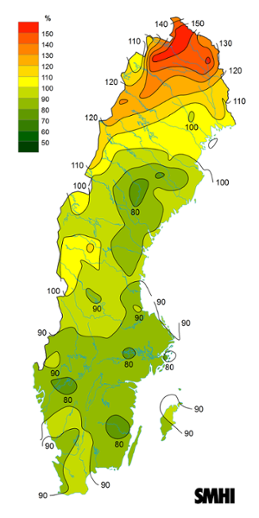 Byvindens avvikelse från det normala (1996-2015) under november 2018.