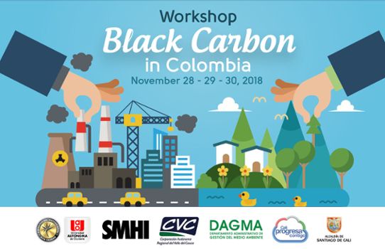 Affisch för Workshop Blac Carbon in Columbia 2018 med loggor längst ner på bilden