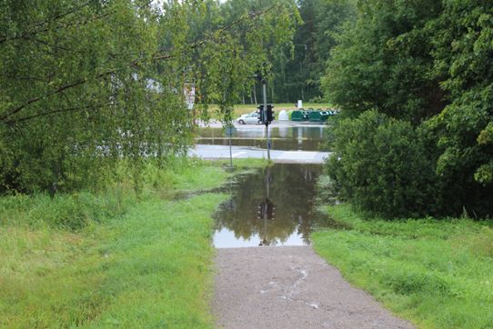 Översvämningar Vågbro Söderhamn augusti 2017.