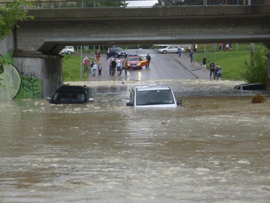 Översvämmade bilar Malmö 31 augusti 2014