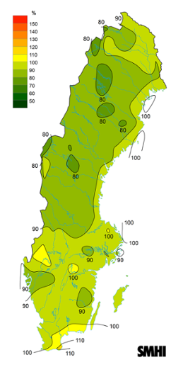 Byvindens avvikelse från det normala (1996-2015) under april 2019.