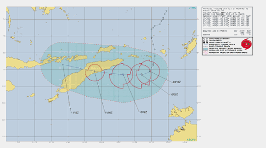 Prognoserad bana för den tropiska stormen Lili utfärdad den 9 maj.