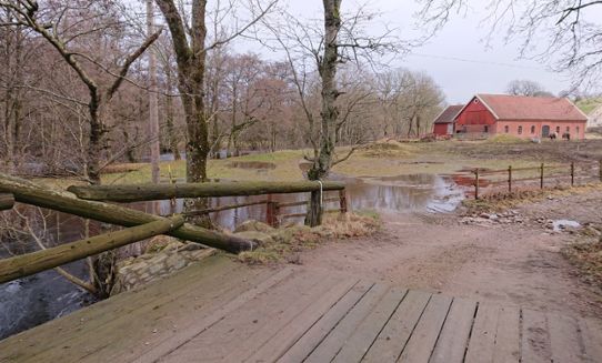 Höga vattenflöden i Fylleån den 11 februari 2019.
