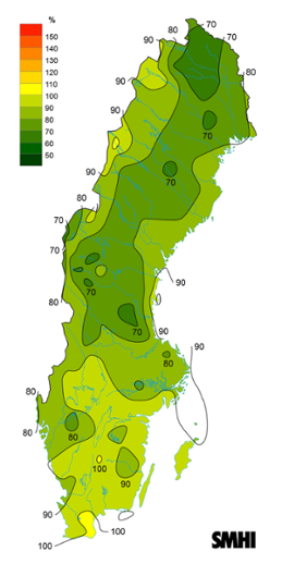 Byvindens avvikelse från det normala (1996-2015) under november 2019.