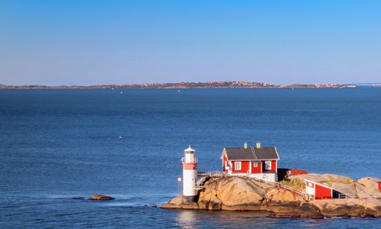 Lighthouse in archipelago of Gothenburg, Swedish West Coast