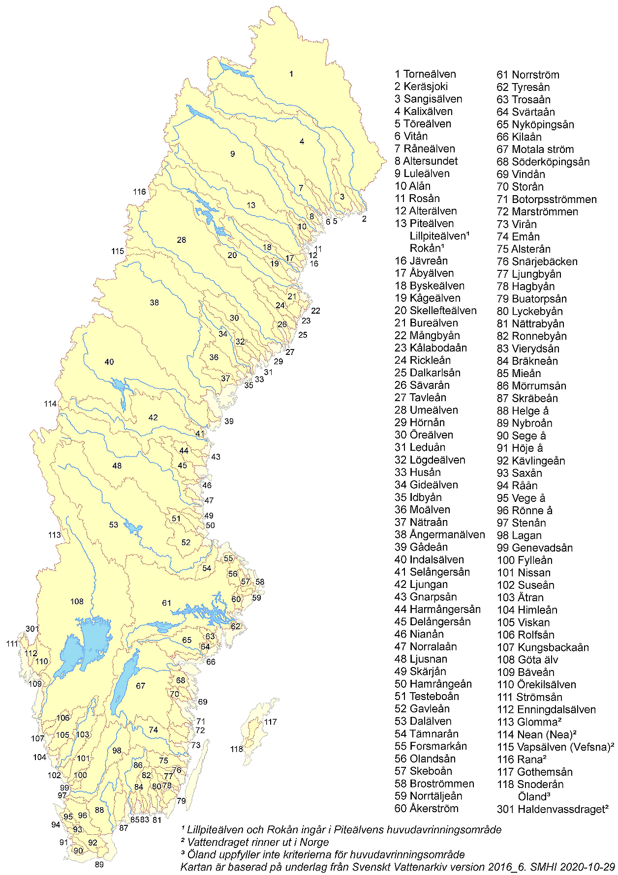 Sveriges huvudavrinningsområden | SMHI