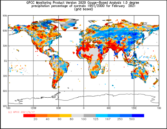 Global nederbördsavvikelse