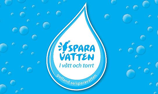 Bild från Region Gotlands kampanj för att spara vatten