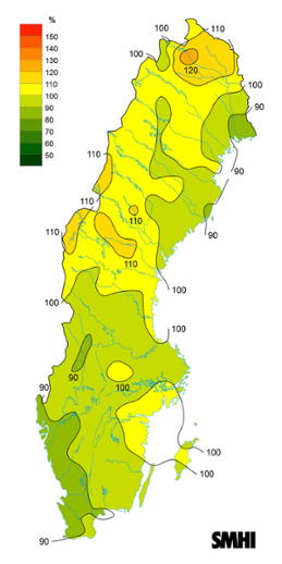 Byvindens avvikelse från det normala (1996-2015) under september 2021.