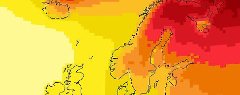 Kartbild norra Europa -  Avancerad klimatscenarietjänst