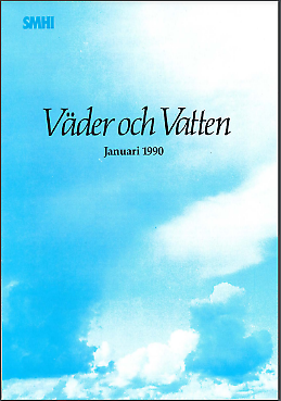 Bilden visar första sidan till Väder och Vatten januari 1990