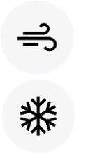 Väderlarm logo blåst och snö 