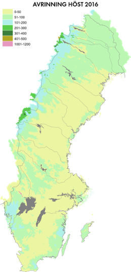 Karta avrinning höst 2016