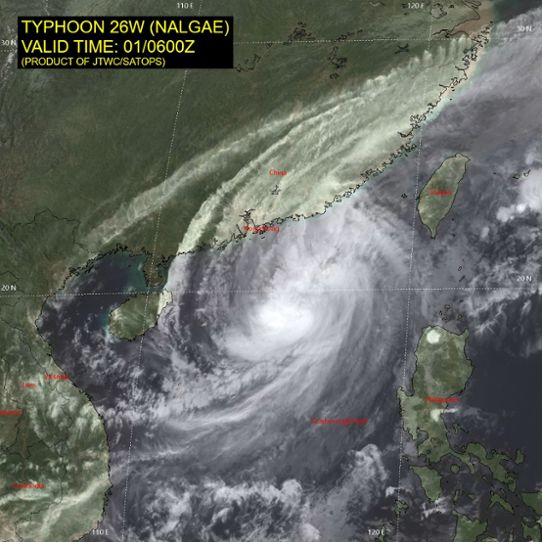 Bilden visar den tropiska cyklonen Nalgae den 1 november 2022.