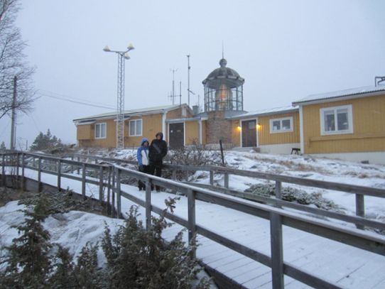 Snöbyar och blåsigt under juldagen vid Björuklubb