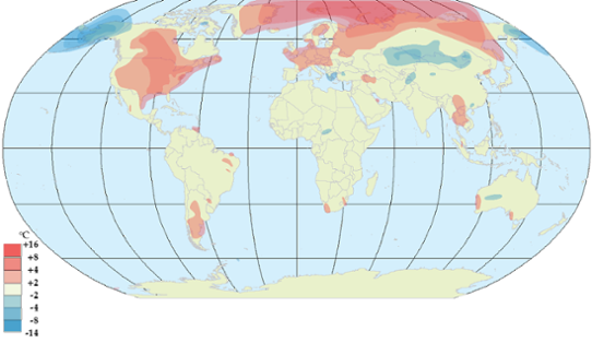 Global temperaturanomali i januari 2012.
