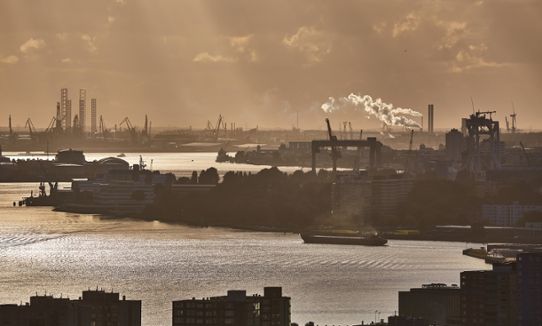 View over the port in Rotterdam