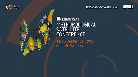 Illustration som berättar om EUMETSAT:s satellitkonferens i Malmö 11-15 september 2023, där SMHI är nationell partner. 