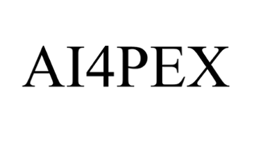 Svart text på vit bakgrund där det står "AI4PEX".