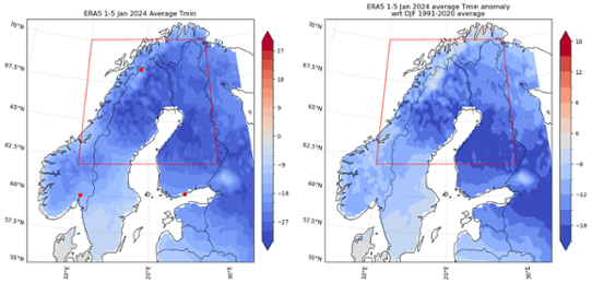 Karta som visar området som har studerats (Norge, Sverige och Finland).