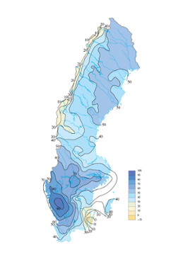 Korrelationskoefficienten för årsnederbörden med Borås som referenspunkt