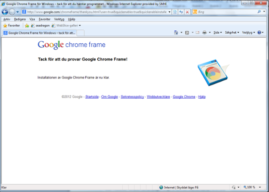 Chrome-installering klar