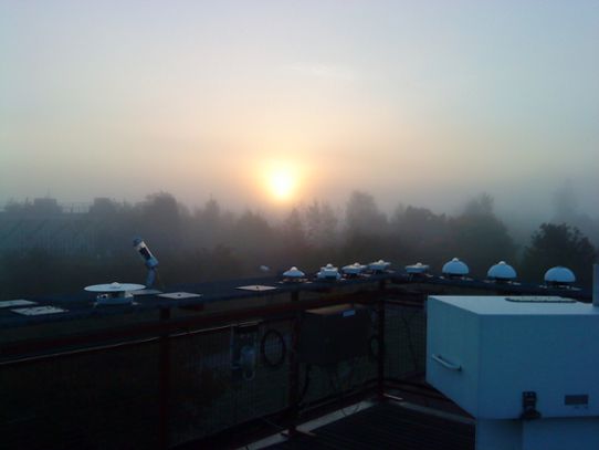 Morgon med dimma sett från SMHIs tak