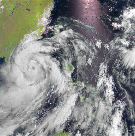Den tropiska cyklonen Utor i augusti 2013.