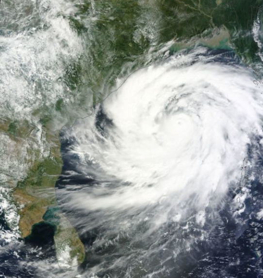 Orkanen Phailin den 11 oktober 2013.