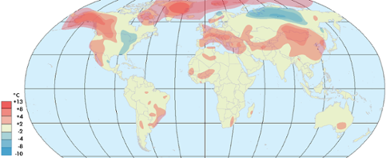 Globala temperaturanomalier i januari 2014