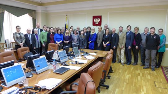 Gruppfoto av deltagarna vid det Svensk-Ryska SLCP seminariumet i Moskva 4 mars 2014.