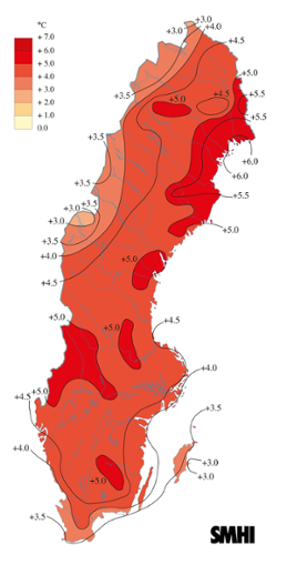 Mars 2014 - Temperaturavvikelse