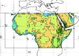Beräkningsområde över norra Afrika i en regional klimatmodell