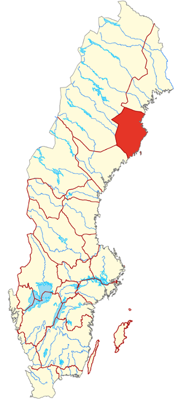Västerbotten på Sverigekarta