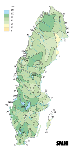 Karta över nederbörd i maj 2006