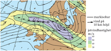 Karta som visar lufttrycket den 23 juli 1985