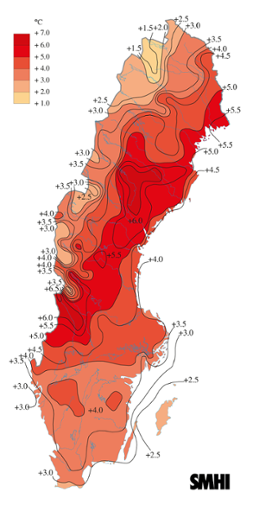 Vintern 2014 - Temperaturavvikelse